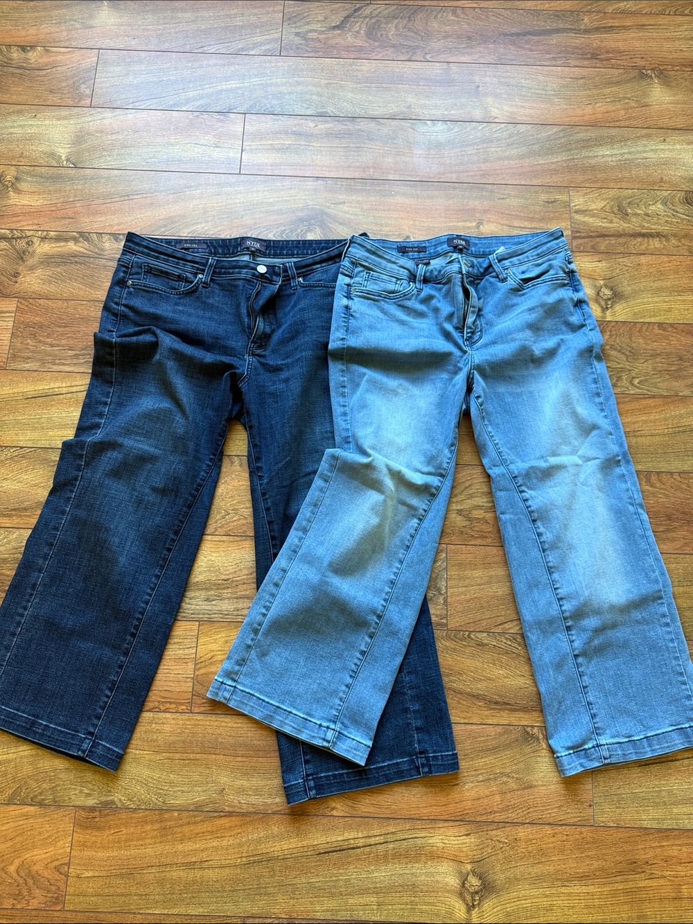NYDJ Wide-Leg Jeans Duo — Dark Indigo and Light Blue